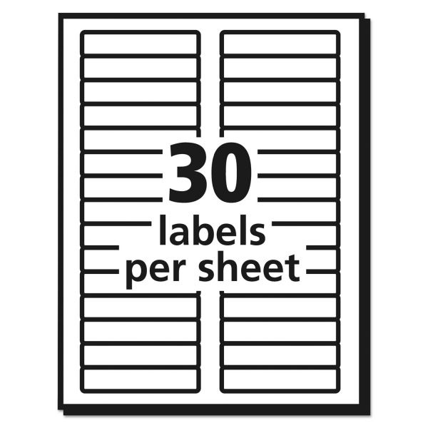Avery Ecofriendly Permanent File Folder Labels, 0.66 X 3.44, White, 30/Sheet, 50 Sheets/Pack