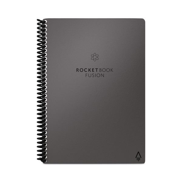 Rocketbook Fusion Smart Notebook, Seven Assorted Page Formats, Gray Cover, (21) 8.8 X 6 Sheets