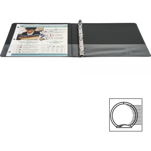 Business Source 1/2" 3-Ring Binder, Round Ring, Letter Size, Black