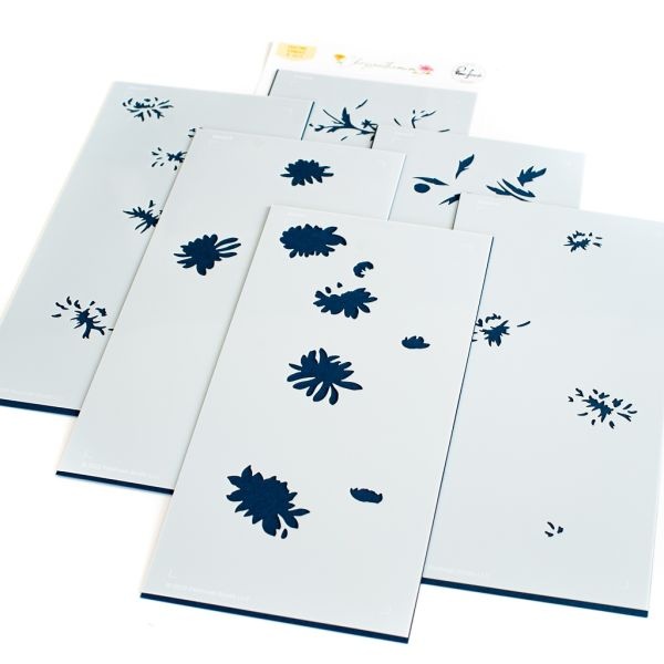 Pinkfresh Studio Stencils 4"X9" 6/Pkg