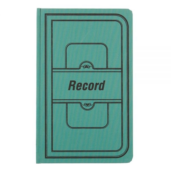 National Sewn Canvas Account Book, 12 1/8" X 7 5/8", 50% Recycled, Green, 35 Lines Per Page, Book Of 500 Pages