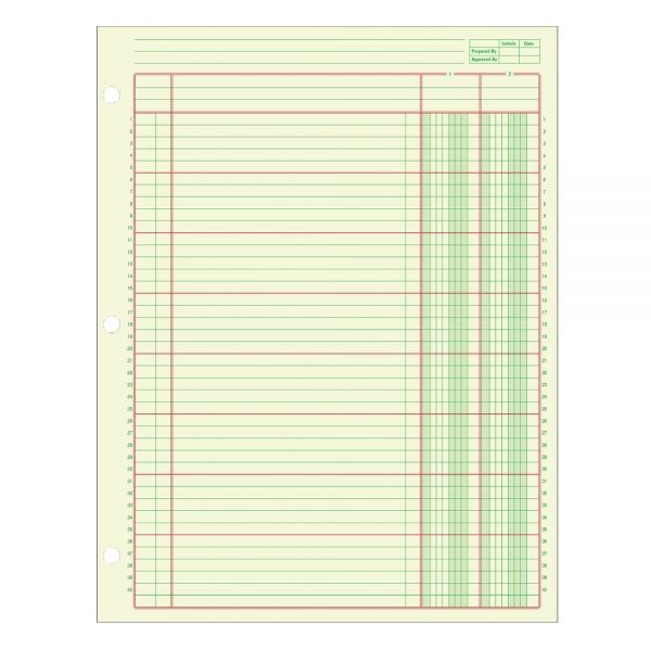Adams Analysis Pad, 8 1/2" X 11", 100 Pages (50 Sheets), 2 Columns, Green