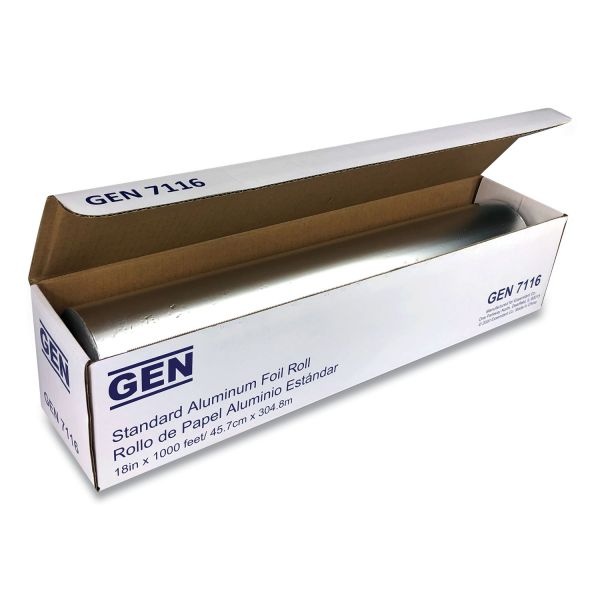 Gen Standard Aluminum Foil Roll, 18" X 1,000 Ft