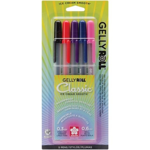 Gelly Roll Fine Point Pens 5/Pkg