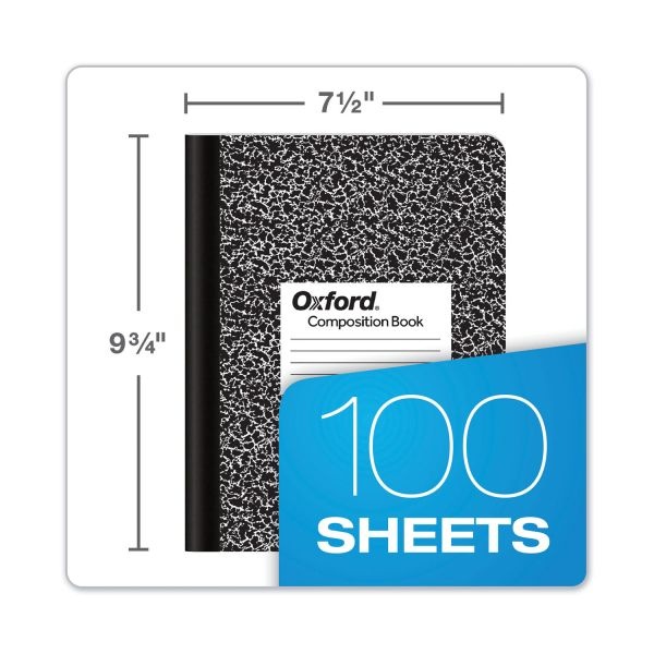 Tops Composition Book, 7-1/2" X 9-3/4", Wide Rule, 100 Sheets, Black Marble