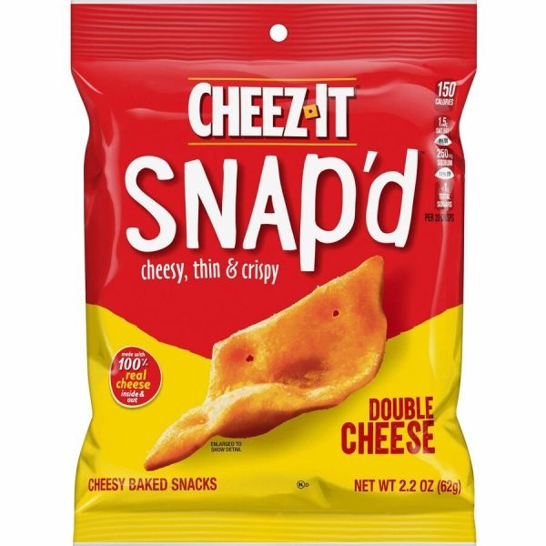 Sunshine Cheez-It Snap'd Crackers, Double Cheese, 2.2 Oz Pouch, 6/Pack