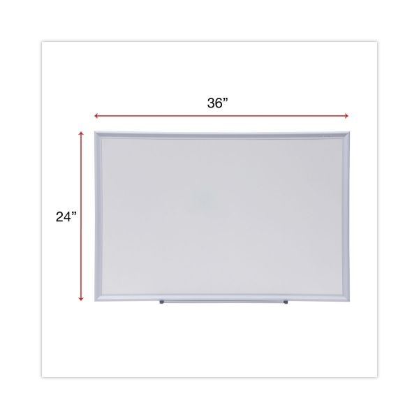 Universal Deluxe Melamine Dry Erase Board, 36 X 24, Melamine White Surface, Silver Aluminum Frame