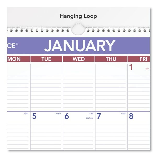 At-A-Glance Erasable Wall Calendar, 15.5 X 22.75, White Sheets, 12-Month (Jan To Dec): 2024