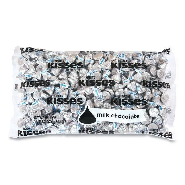 Kisses, Milk Chocolate, Silver Wrappers, 66.7 Oz Bag