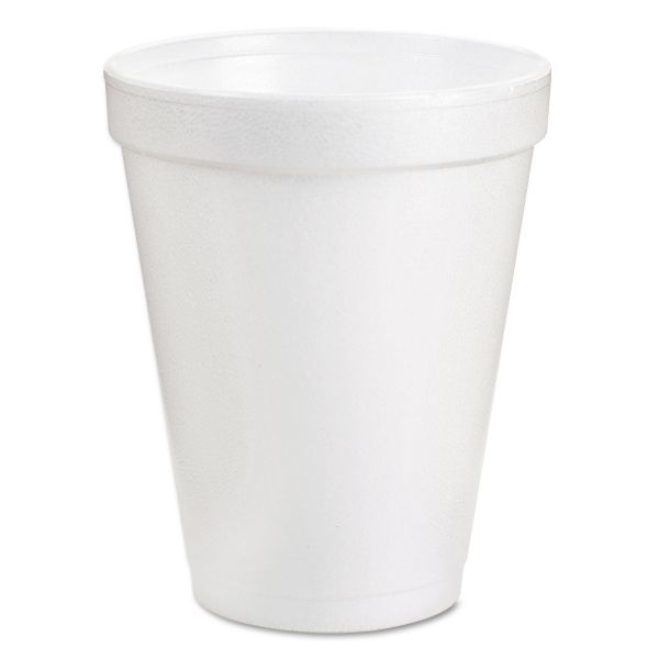 Dart Foam Drink Cups, 6Oz, White, 25/Bag, 40 Bags/Carton