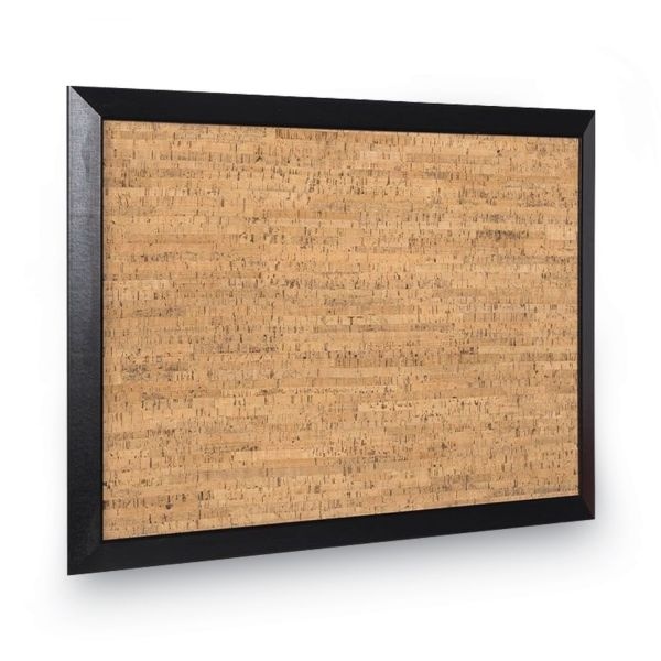Mastervision Natural Cork Bulletin Board, 24 X 18, Tan Surface, Black Wood Frame