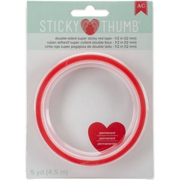 Sticky Thumb Double-Sided Super Sticky Red Tape