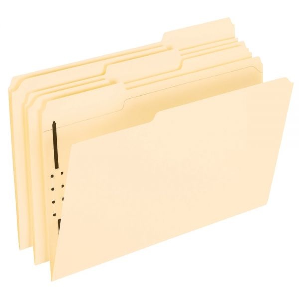 Manila Fastener Folders, 1 Fastener, 1/3 Tab, Legal Size, Box Of 50 Folders
