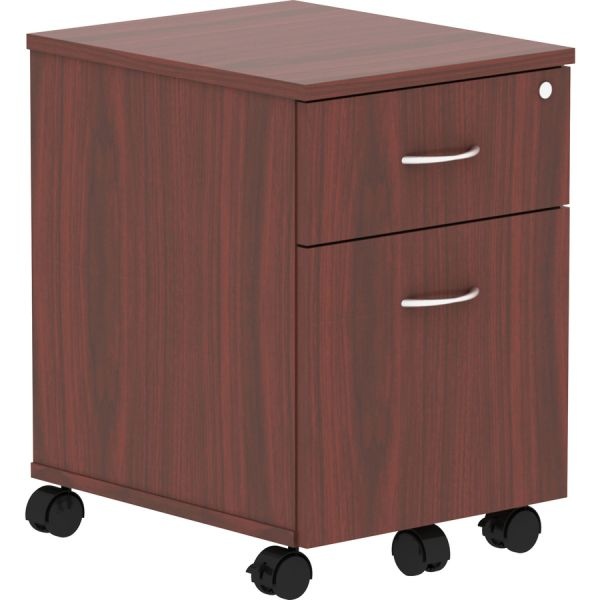 Lorell Relevance Series Mahogany Laminate Office Furniture Pedestal - 2-Drawer