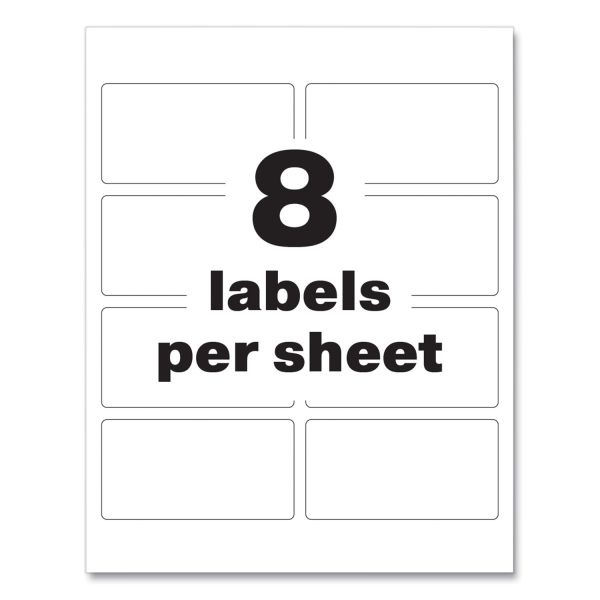 Avery Permatrack Destructible Asset Tag Labels, Laser Printers, 2 X 3.75, White, 8/Sheet, 8 Sheets/Pack