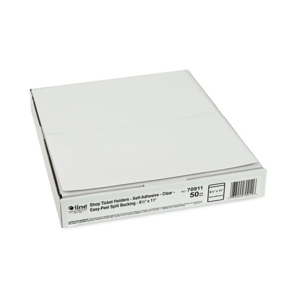 C-Line Self-Adhesive Shop Ticket Holders, Super Heavy, 15 Sheets, 8.5 X 11, 50/Box