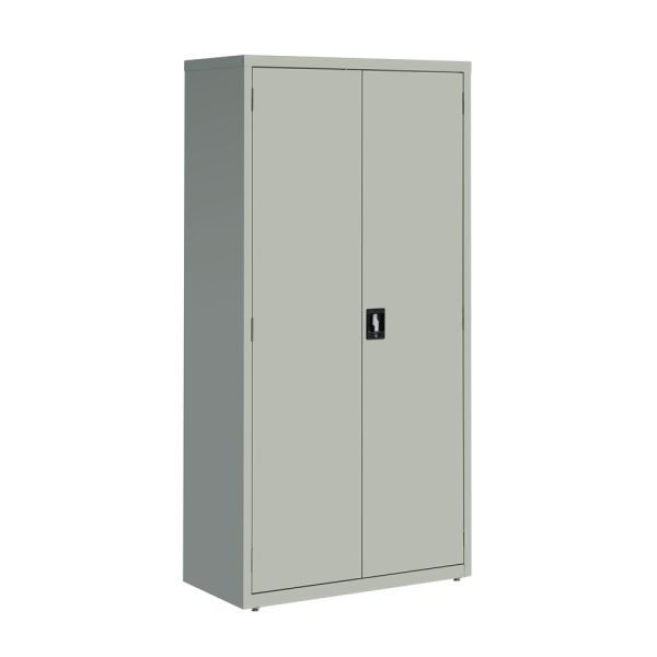 Lorell Fortress Series 18"D Steel Storage Cabinet, Fully Assembled, 5-Shelf, Light Gray