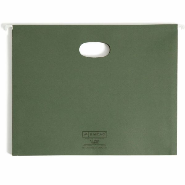 Smead Hanging Expanding File Pockets, 3 1/2" Expansion, Letter Size, Standard Green, Box Of 10