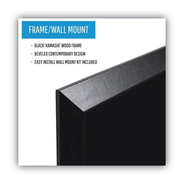 Mastervision Kamashi Wet-Erase Board, 36 X 24, Black Surface, Black Wood Frame