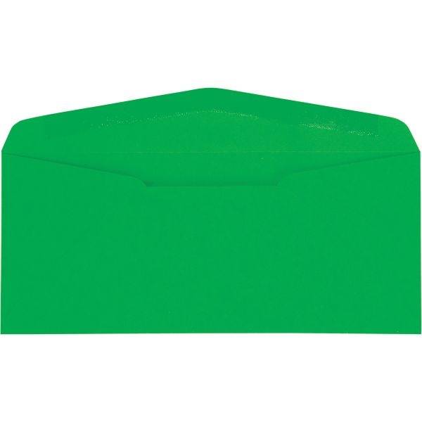 Quality Park Colored Envelope, #10, Commercial Flap, Gummed Closure, 4.13 X 9.5, Green, 25/Pack