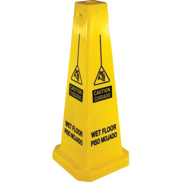 Genuine Joe Bright 4-Sided Caution Safety Cone