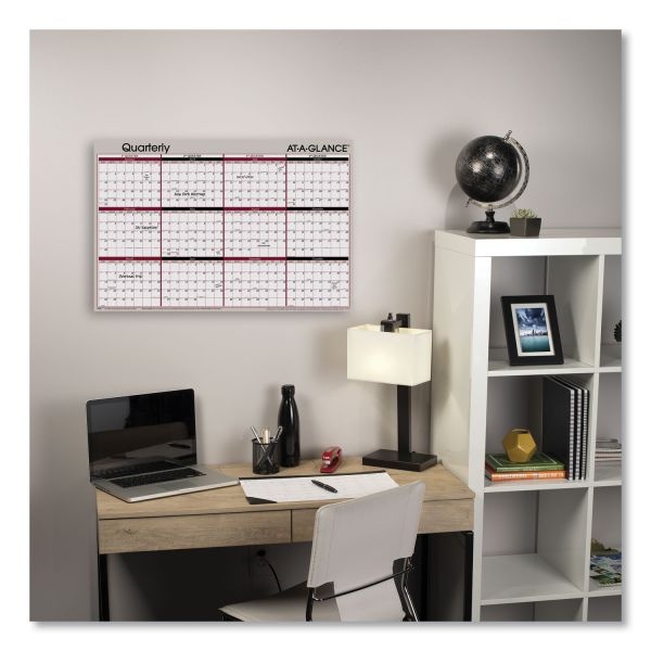 At-A-Glance Vertical/Horizontal Erasable Quarterly/Monthly Wall Planner, 24 X 36, White/Black/Red Sheets, 12-Month (Jan To Dec): 2023