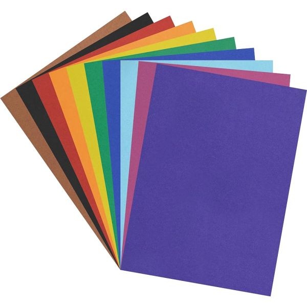 Pacon Peacock 100% Recycled Railroad Board, 22" X 28", 4-Ply, Assorted, Pack Of 25 Sheets