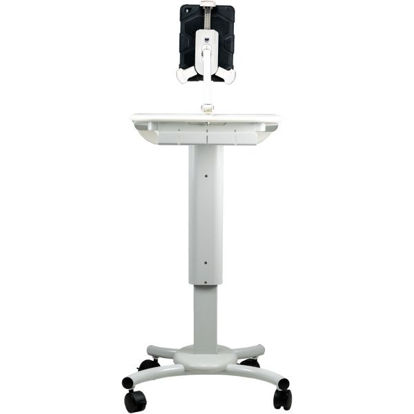 Cta Digital Height-Adjustable Rolling Security Medical Workstation Cart For 7-14 Inch Tablets