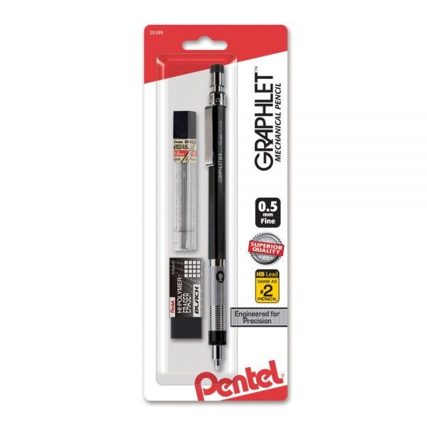 Pentel Graphlet Mechanical Pencil, 0.5 Mm, Black Barrel