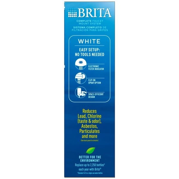 Brita On Tap Faucet Water Filter System, White, 4/Carton