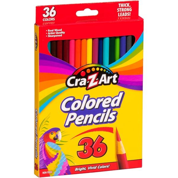 Cra-Z-Art Colored Pencils, 36 Assorted Lead And Barrel Colors, 36/Box