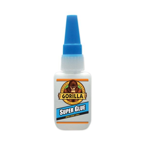 Gorilla Super Glue, 0.53 Oz, Dries Clear, 4/Carton