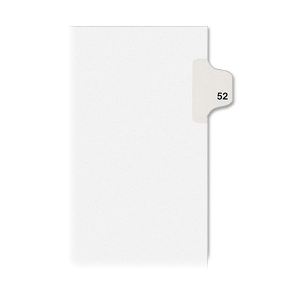 Avery Preprinted Legal Exhibit Side Tab Index Dividers, Avery Style, 10-Tab, 52, 11 X 8.5, White, 25/Pack, (1052)
