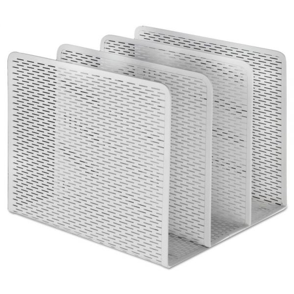 Artistic Urban Collection Punched Metal File Sorter, 3 Sections, Letter Size Files, 8" X 8" X 7.25", White
