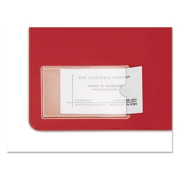 Cardinal Hold It Poly Business Card Pocket, Top Load, 3.75 X 2.38, Clear, 10/Pack
