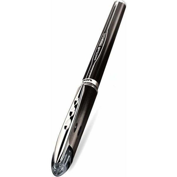 Uniball Vision Elite Hybrid Gel Pen, Stick, Extra-Fine 0.5 Mm, Black Ink, Black/Clear Barrel