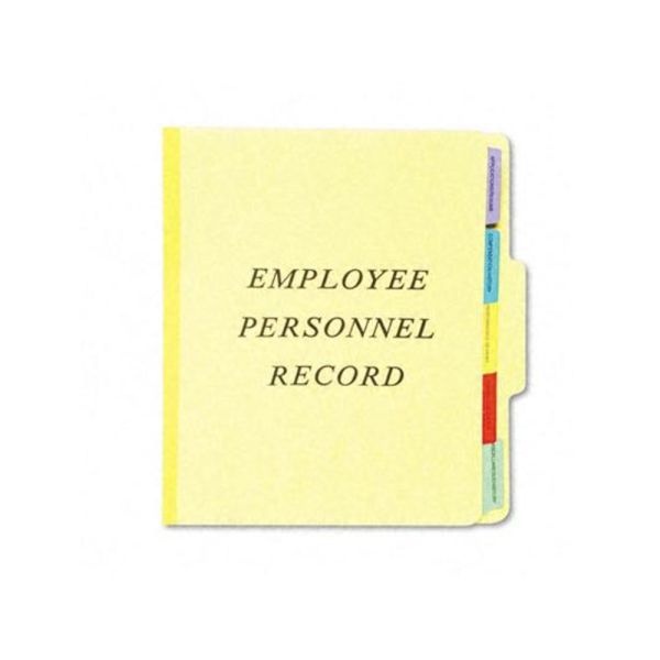 Pendaflex Tabbed Personnel Folder, 2" Expansion, 8-1/2" X 11", 60% Recycled, Yellow