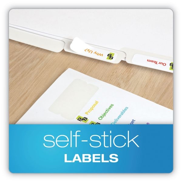 Oxford Customizable Label Dividers With Self-Stick Tab Labels, 5-Tab, White Tab, Letter, 5 Sets