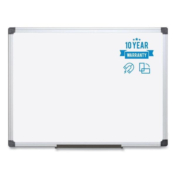 Mastervision Value Lacquered Steel Magnetic Dry Erase Board, 18 X 24, White Surface, Silver Aluminum Frame