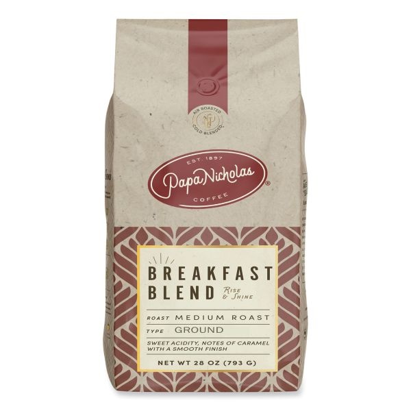 Papanicholas Coffee Premium Coffee, Whole Bean, Breakfast Blend, Medium Roast, 32 Oz Bag (Makes About 80 Cups)