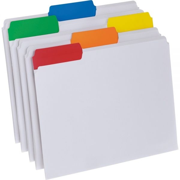 Pendaflex Poly File Folders, 1/3-Cut Tabs: Assorted, Letter Size, Clear, 25/Box