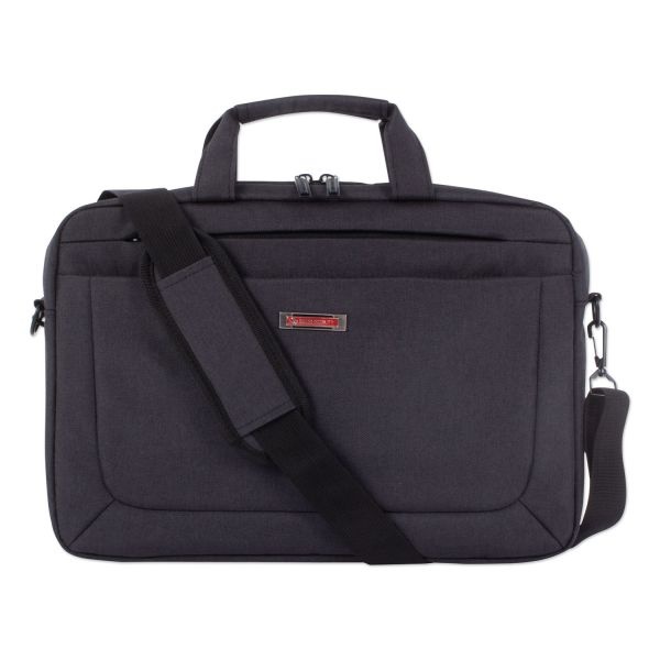 Swiss Mobility Cadence 2 Section Briefcase, Fits Devices Up To 15.6", Polyester, 4.5 X 4.5 X 16, Charcoal