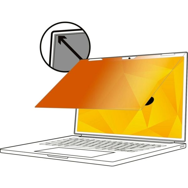 3M Gold Frameless Privacy Filter For 14" Widescreen Laptop, 16:9 Aspect Ratio