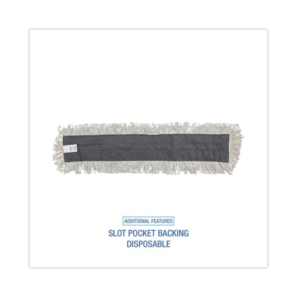 Boardwalk Disposable Dust Mop Head W/Sewn Center Fringe, Cotton/Synthetic, 36W X 5D, White