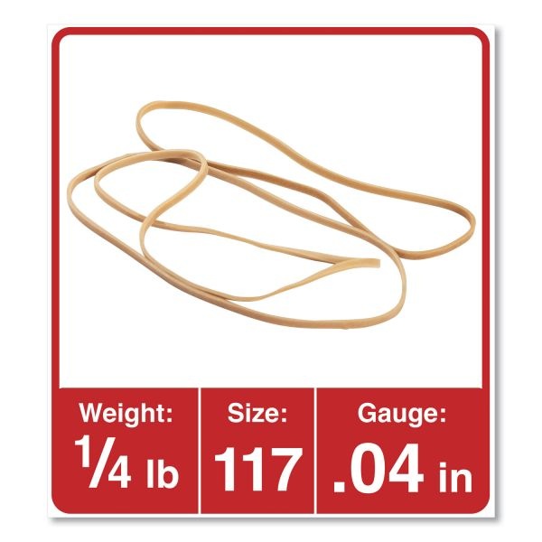 Universal Rubber Bands, Size 117, 0.06" Gauge, Beige, 4 Oz Box, 50/Pack