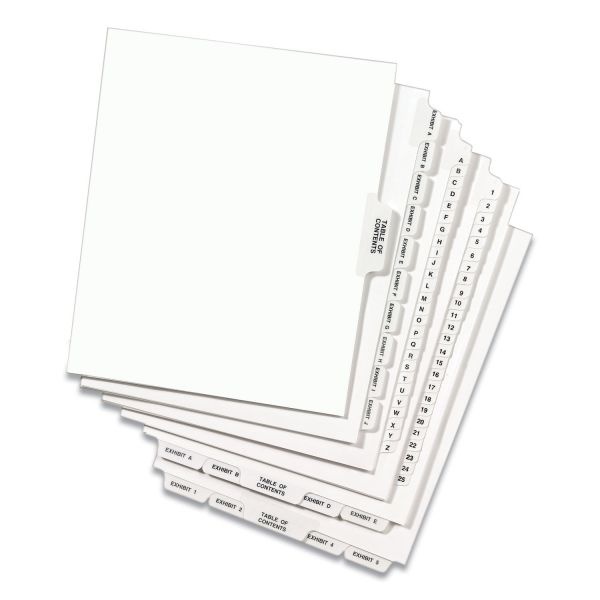 Avery-Style Preprinted Legal Bottom Tab Dividers, 26-Tab, Exhibit T, 11 X 8.5, White, 25/Pack