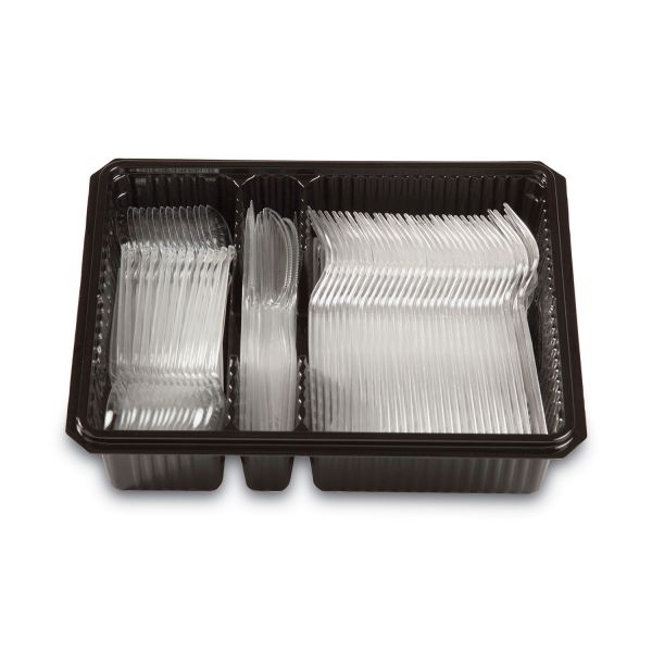 Dixie Combo Pack, Tray With Clear Plastic Utensils, 90 Forks, 30 Knives, 60 Spoons