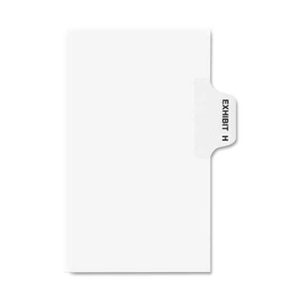 Avery-Style Preprinted Legal Side Tab Divider, 26-Tab, Exhibit H, 11 X 8.5, White, 25/Pack, (1378)