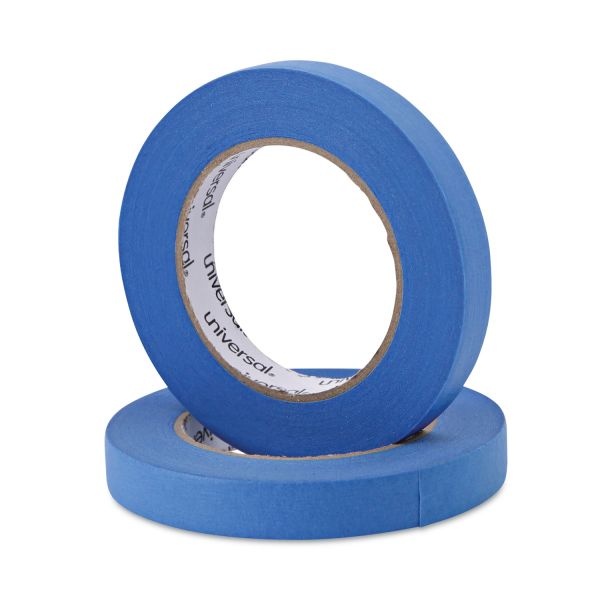 Universal Premium Blue Masking Tape With Uv Resistance, 3" Core, 18 Mm X 54.8 M, Blue, 2/Pack