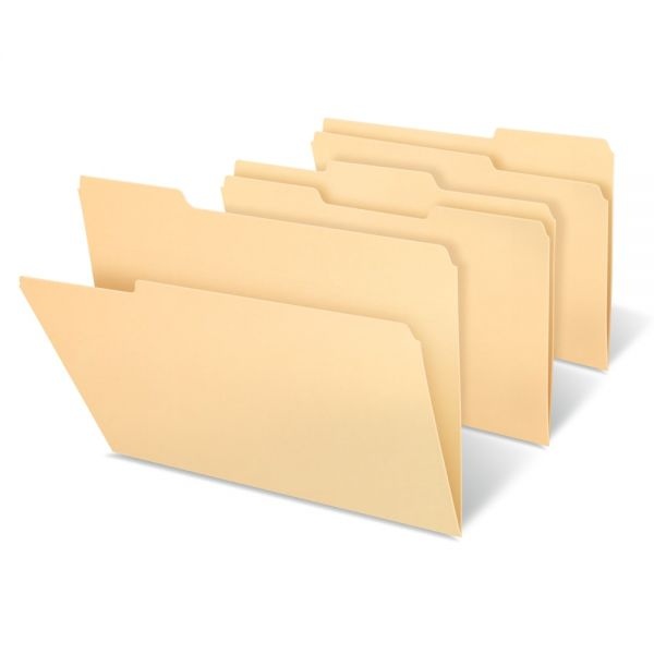 Heavyweight Manila File Folders, 1/3 Cut, Letter Size (8-1/2